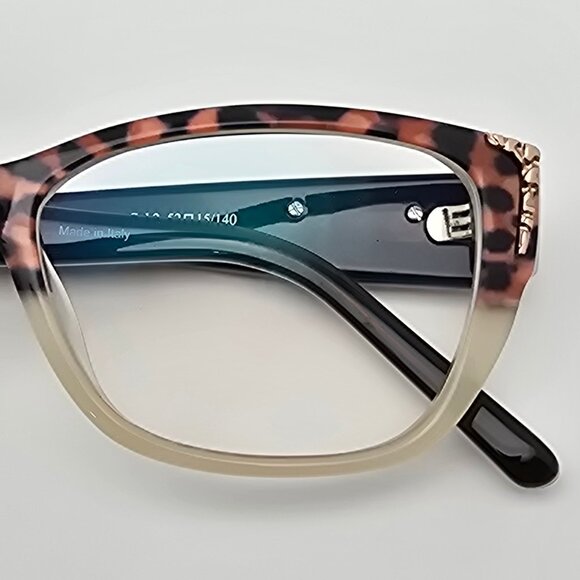 La Matta LM3138 Col. 2 Leopard White Rhinestone Cat Eye Eyeglasses Frame Italy - Picture 11 of 12